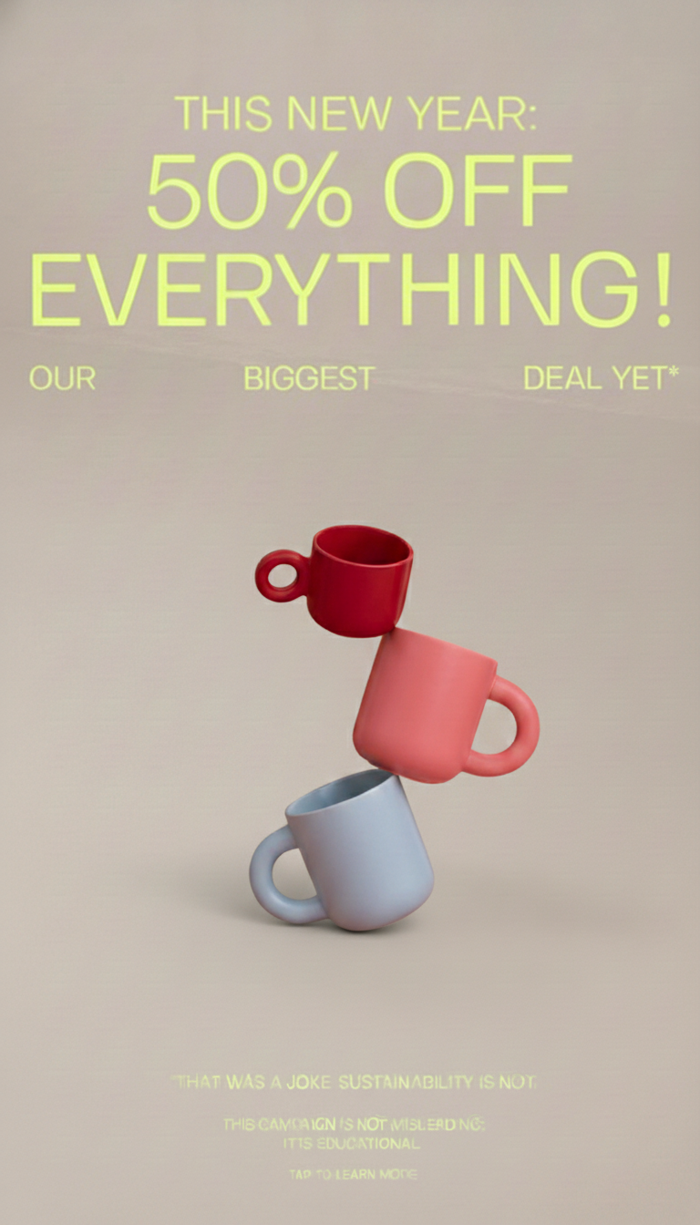 Remixed coffee cup promotion poster generated from the original input