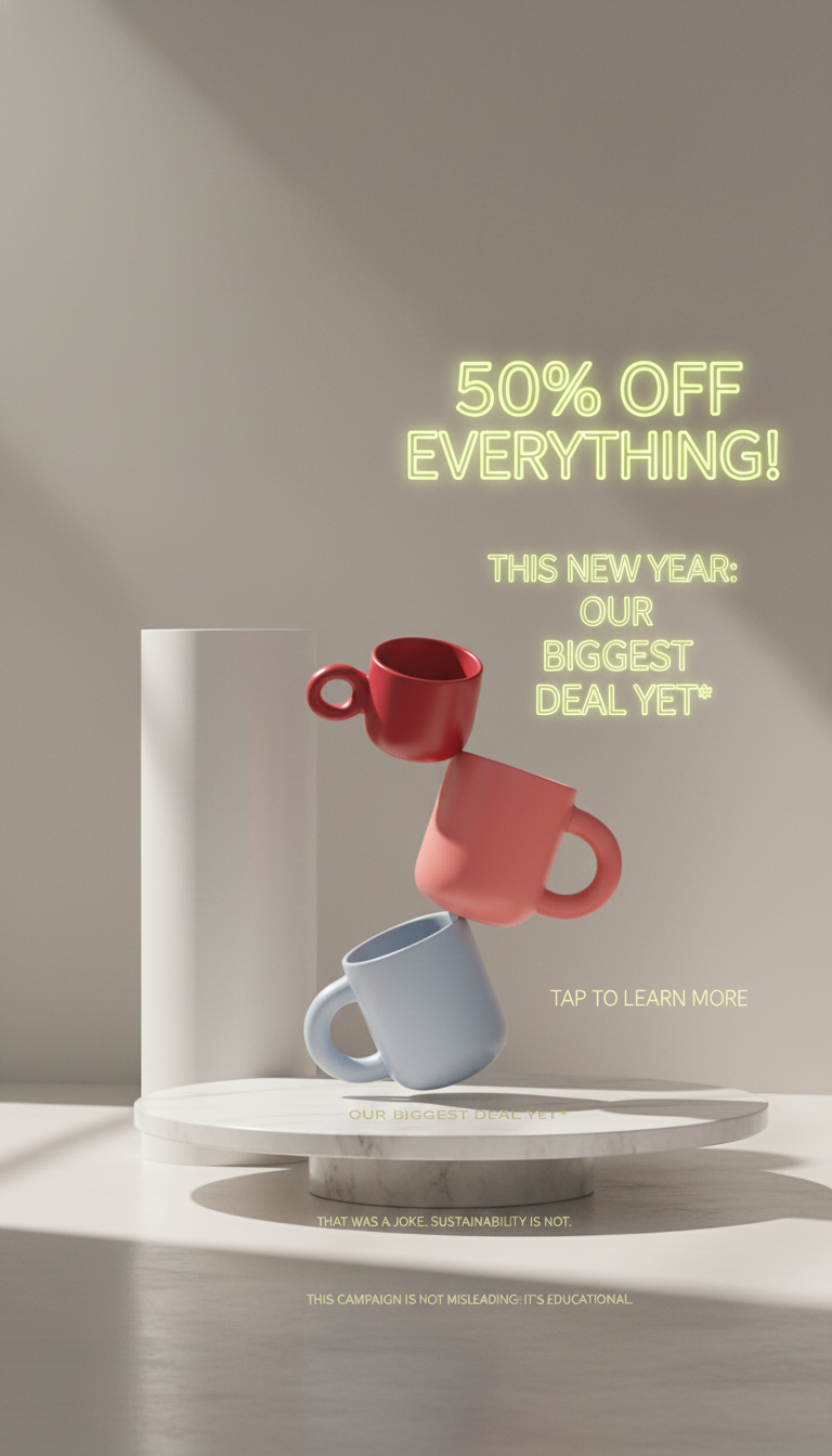 Vertical story adaptation of the remixed coffee cup promotion poster
