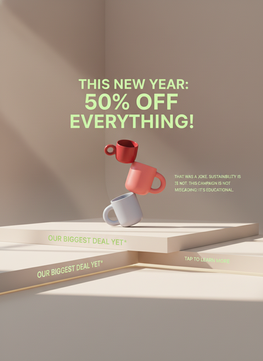 Portrait feed adaptation of the remixed coffee cup promotion poster